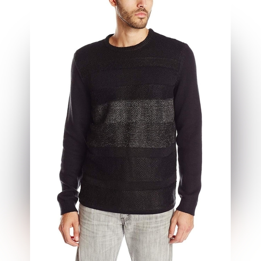 NEW Calvin Klein Charcoal and Slate Crewneck Sweater, Size Large